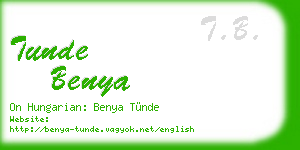 tunde benya business card