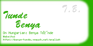 tunde benya business card